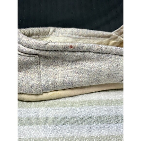 Toms 6 wool FLANNEL slip on gray flats faux FUR classic Alpargatas shoes - Picture 6 of 12